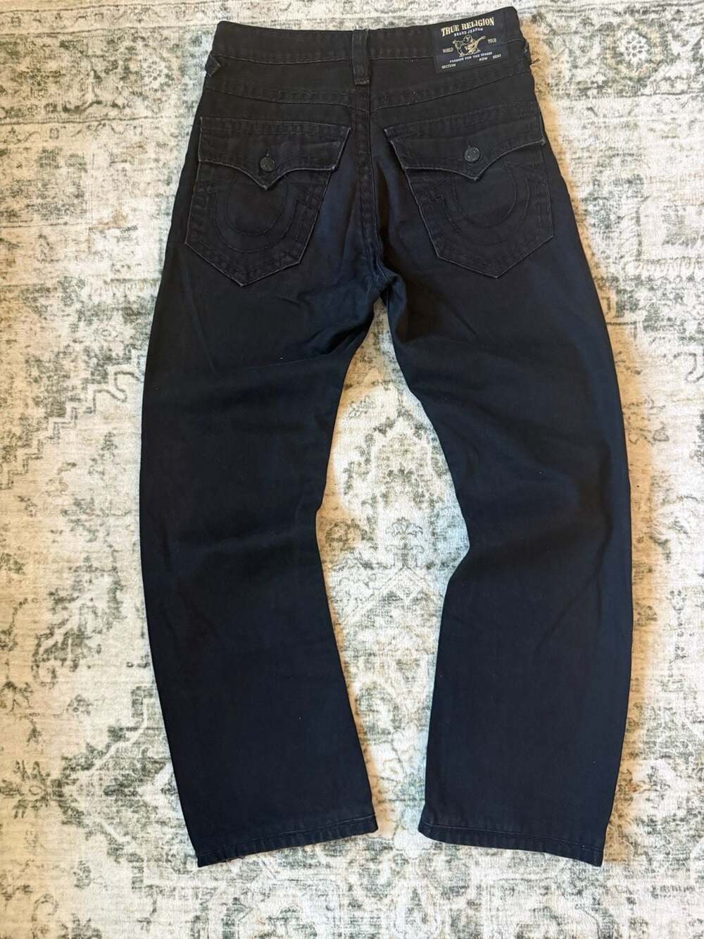 True Religion Ricky Relaxed Straight Size 30 Black Jeans